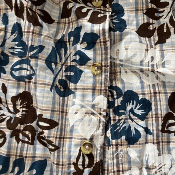 BT Kids Boys Size 5 Hawaiian Shirt Blue Brown Floral NEW Collared Button Down - Picture 2 of 5
